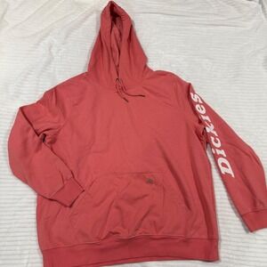 Dickies Women 2XL Coral Pink Sleeve Logo Hoodie Sweatshirt